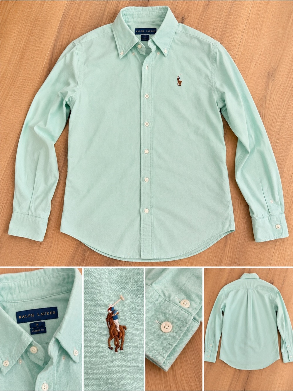 Ralph Lauren Slim Fit Oxford Shirt Green Size 2